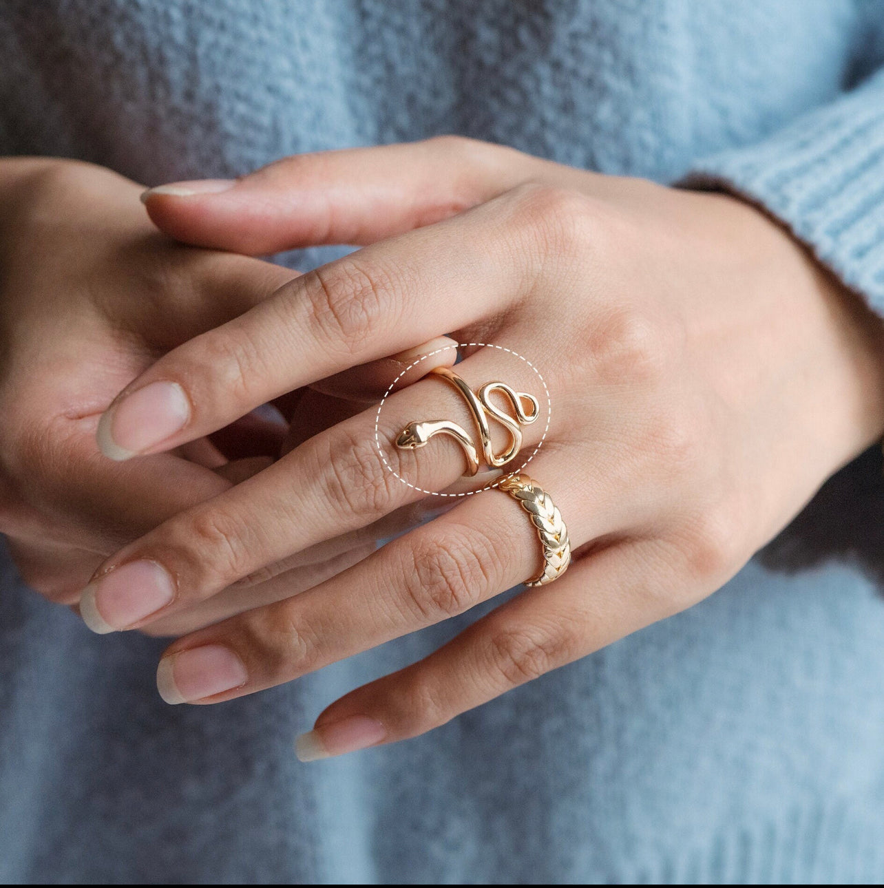 Open Adjustable Snake Ring