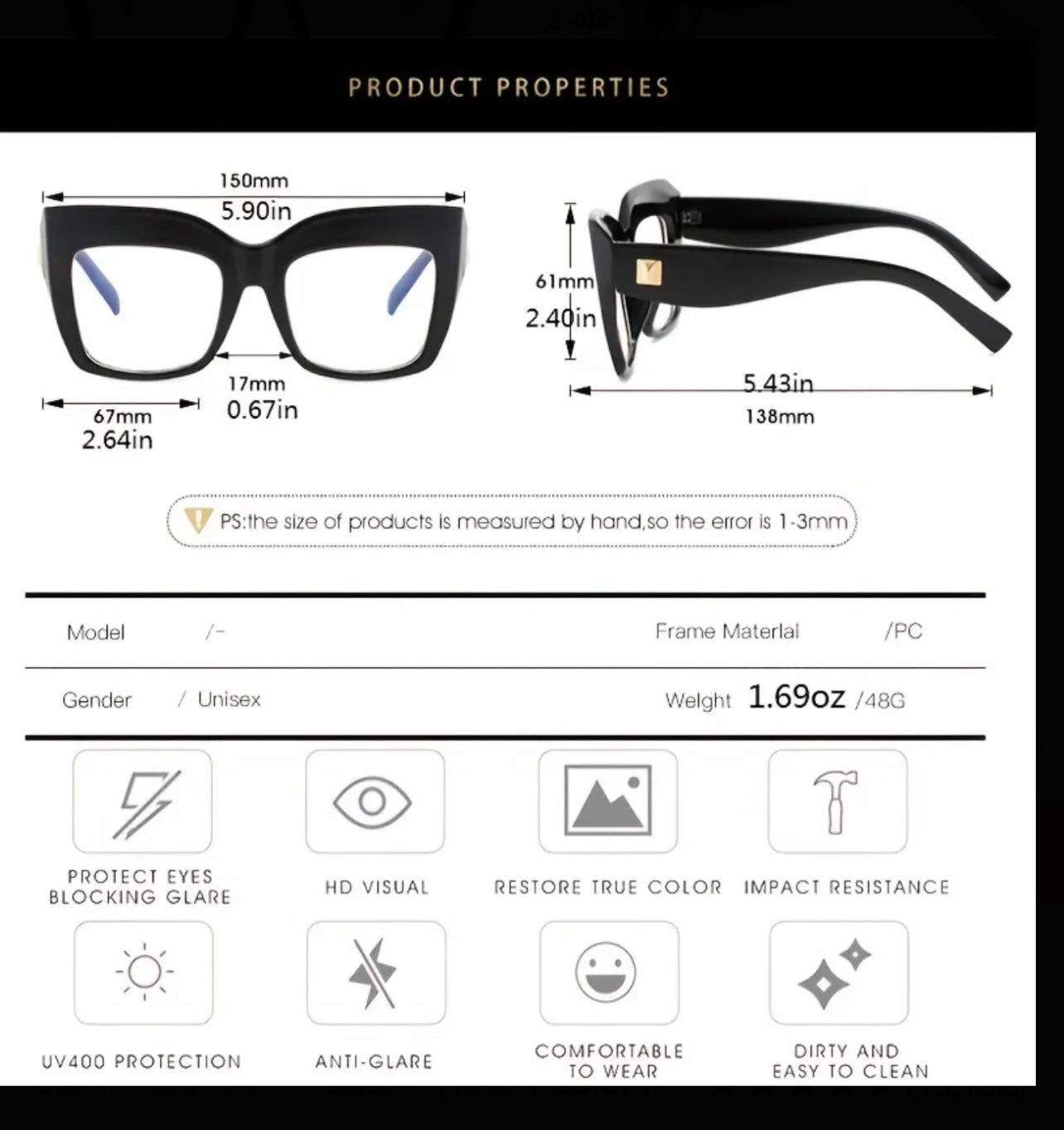 Square Blue Light Blocking Glasses