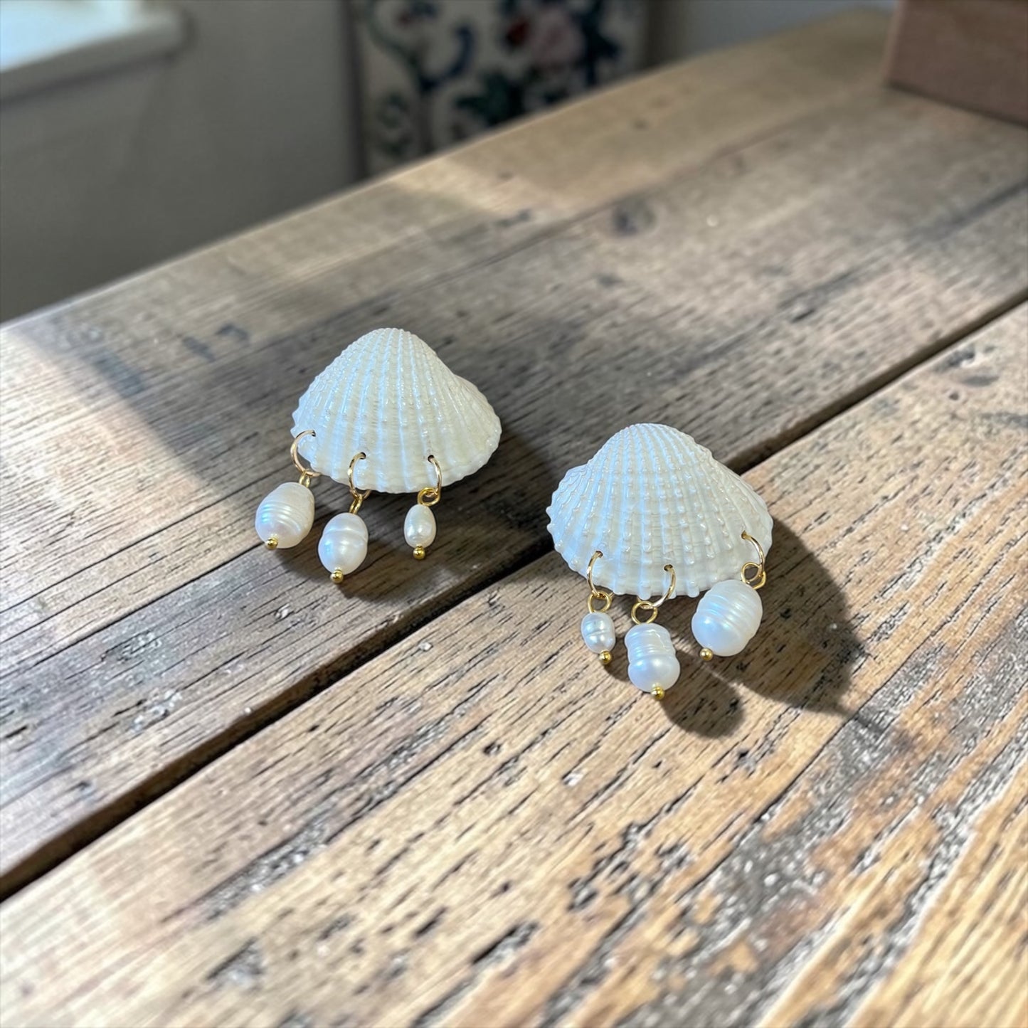 Petite Shell Pearl Earrings