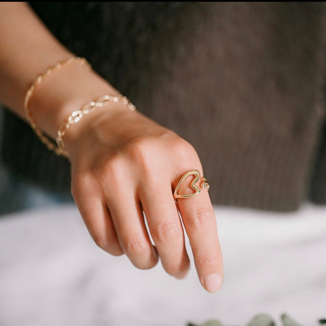 Gold Heart Ring, Everyday Ring