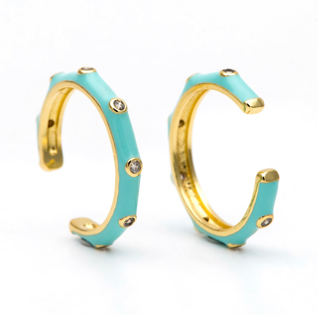 CZ pave Colorful Enamel Ring, Gold Stackable Ring,