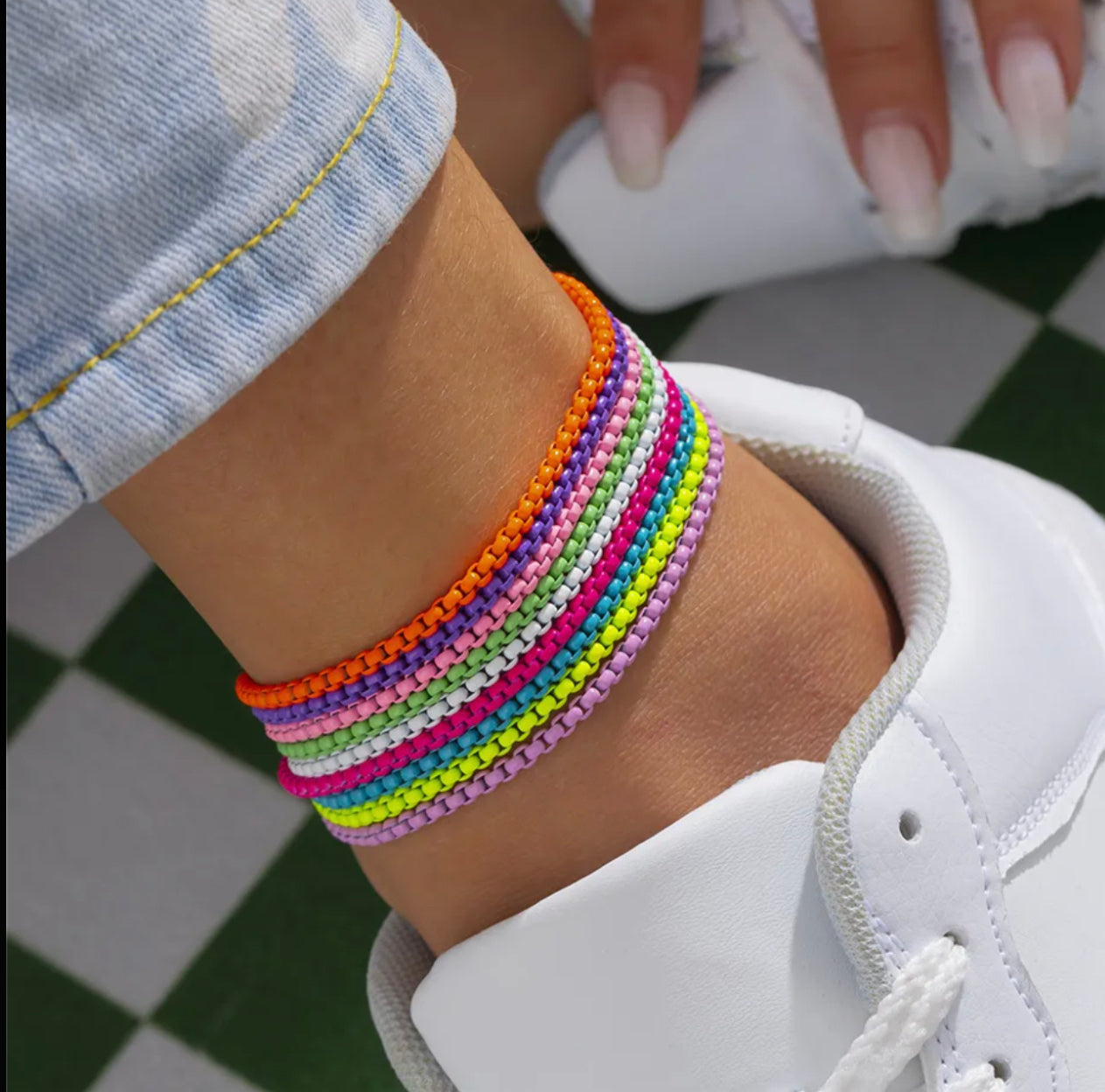 Adiustable Colorful Chain Anklet